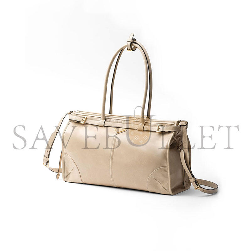 PRADA BONNIE LARGE LEATHER HANDBAG 1BA433 (38*24*12cm)